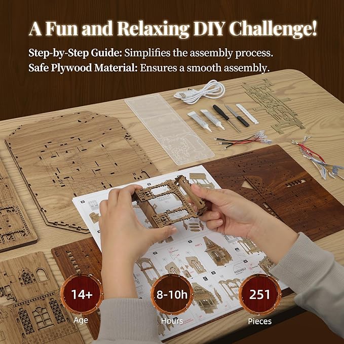 DIY Miniature Building Kit with Spark LED Lights