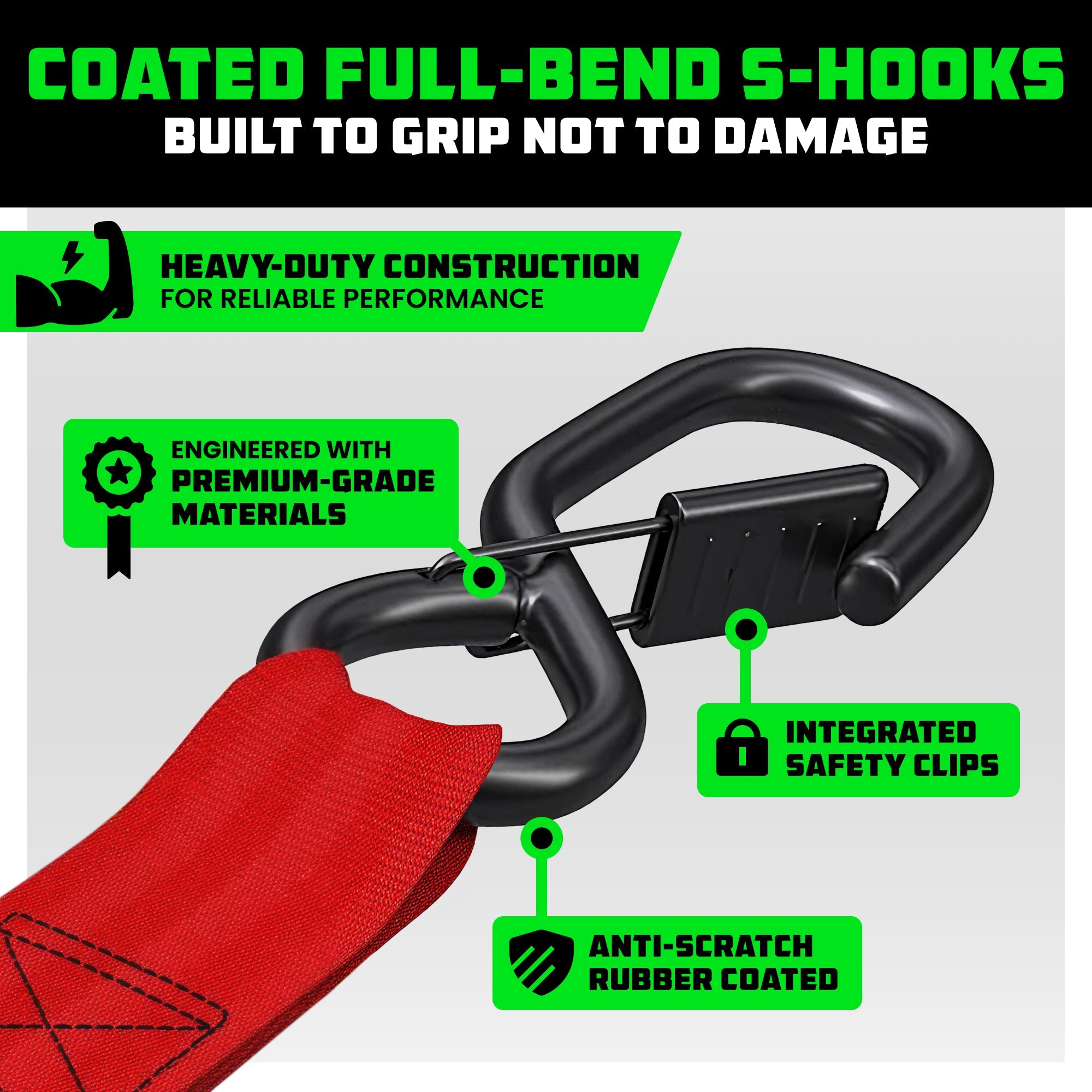 Retractable Ratchet Straps (4-Pack) - 1 Inch x 10 Feet (1,209lb Break Strength) - Auto Self Retracting Tie Down Straps for Truck, Cargo Trailer, Motorcycle, ATV, UTV