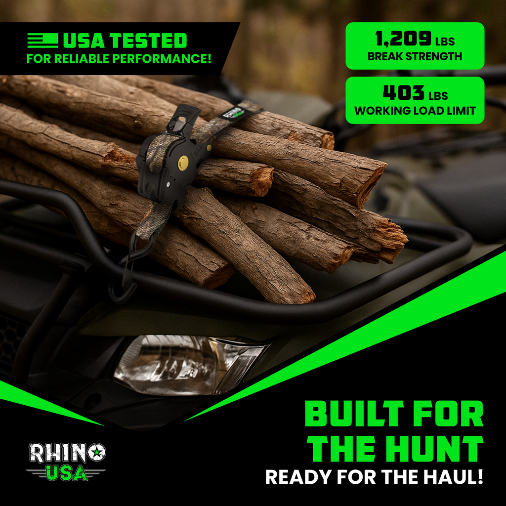 Retractable Ratchet Straps (4-Pack) - 1 Inch x 10 Feet (1,209lb Break Strength) - Auto Self Retracting Tie Down Straps for Truck, Cargo Trailer, Motorcycle, ATV, UTV