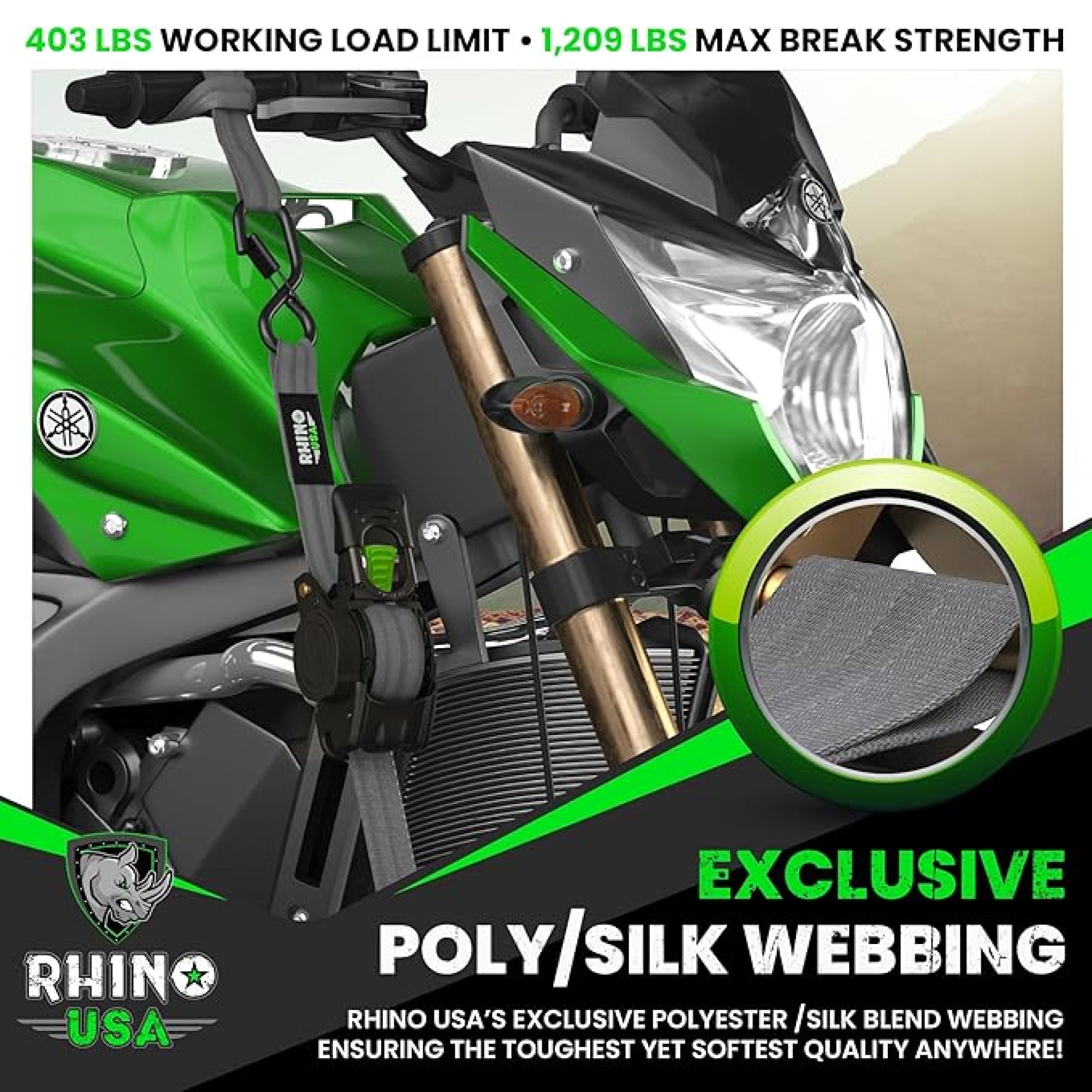 Retractable Ratchet Straps (4-Pack) - 1 Inch x 10 Feet (1,209lb Break Strength) - Auto Self Retracting Tie Down Straps for Truck, Cargo Trailer, Motorcycle, ATV, UTV